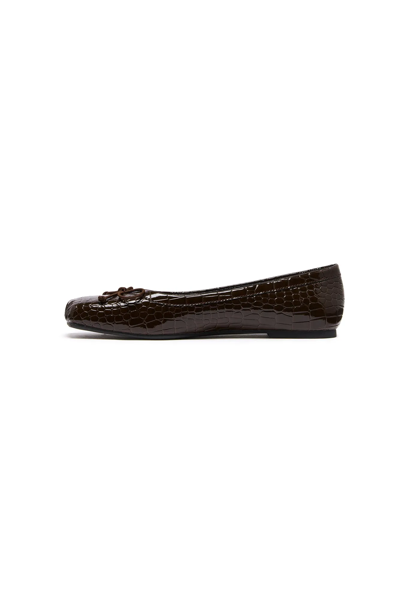 THERAPY Laine Ballet Flat Chocolate Croc