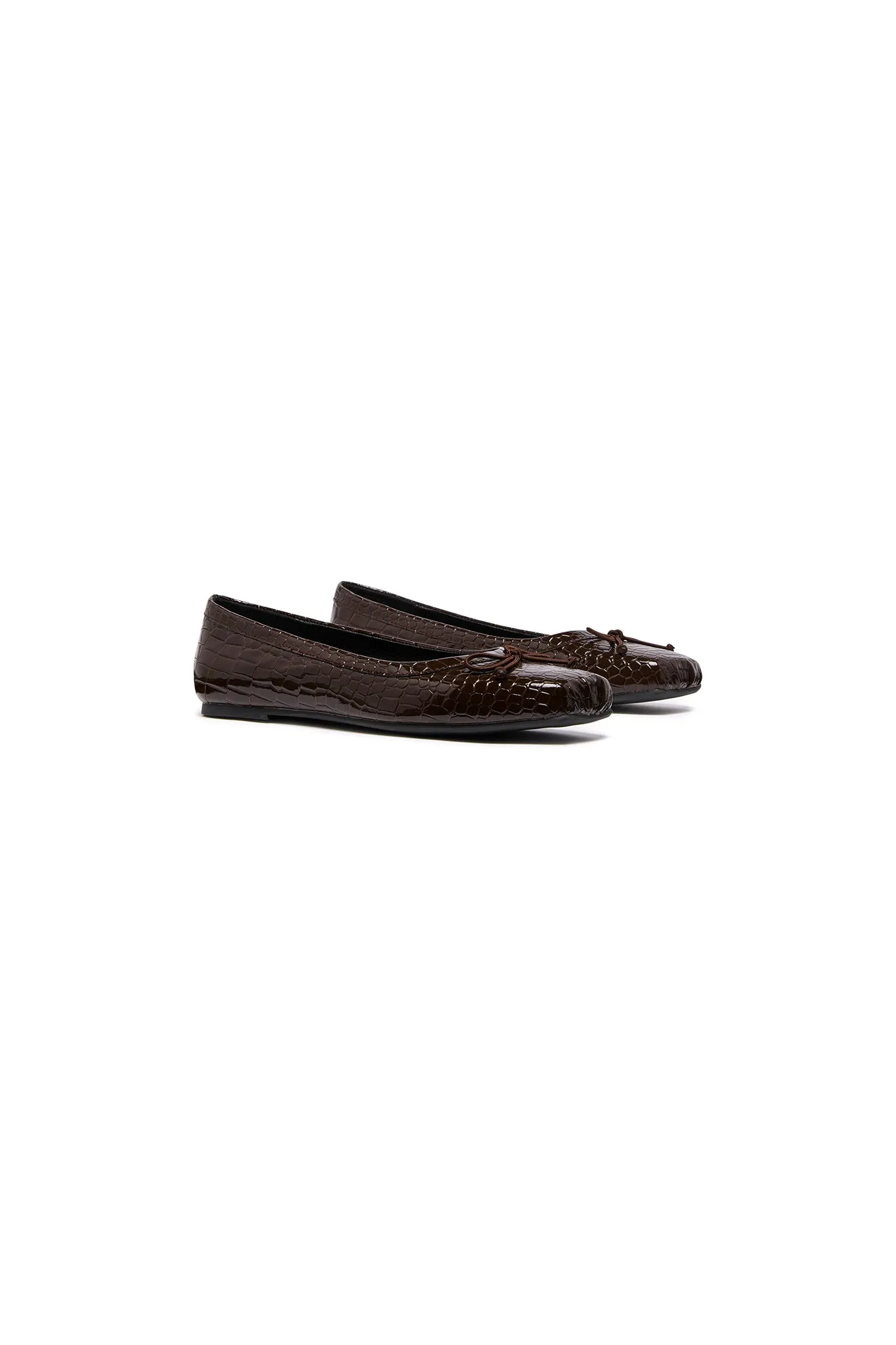 THERAPY Laine Ballet Flat Chocolate Croc