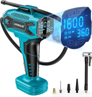 Tire Inflator Air Compressor Compatible with Makita 18V Battery,160PSI Cordless Portable Electric Air Pump with Digital Pressure Gauge for Car Motorcycles Bike Sport Ball Auto(no battery)