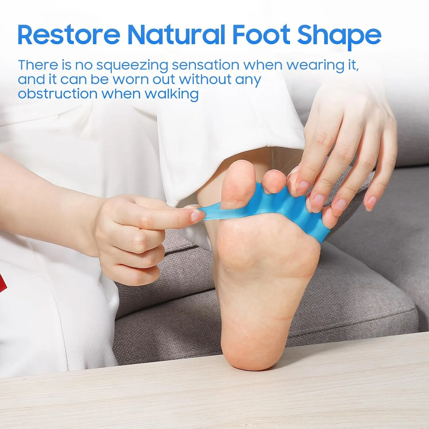 Toe Separators for Women and Men, Hammer Toe Straightener, Toe Spacers, Bunion Pads, Plantar Fasciitis, Overlapping Toes Corrector for Foot Health and Pain Relief