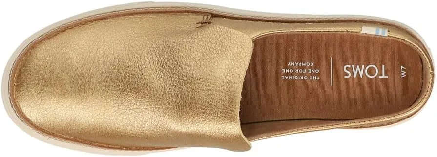 TOMS Womens Sunrise Leather Mule Sneakers Shoes Casual - Gold