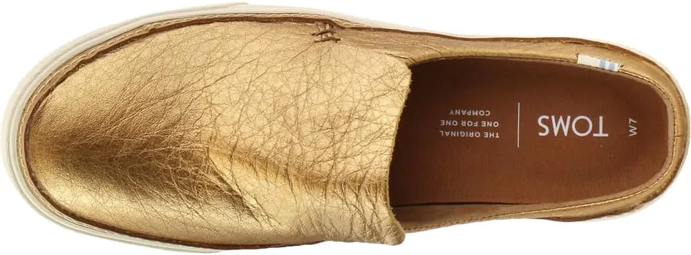 TOMS Womens Sunrise Leather Mule Sneakers Shoes Casual - Gold