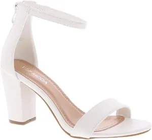 TOP MODA Hannah-1 Ankle Strap Dressy High Heel Sandal, Non-slip Sole, For Wedding, Party, Prom, Evening Wear, or Any Occasion, Sleek Style Block Heel Sandals