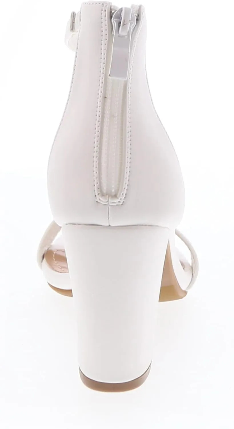 TOP MODA Hannah-1 Ankle Strap Dressy High Heel Sandal, Non-slip Sole, For Wedding, Party, Prom, Evening Wear, or Any Occasion, Sleek Style Block Heel Sandals