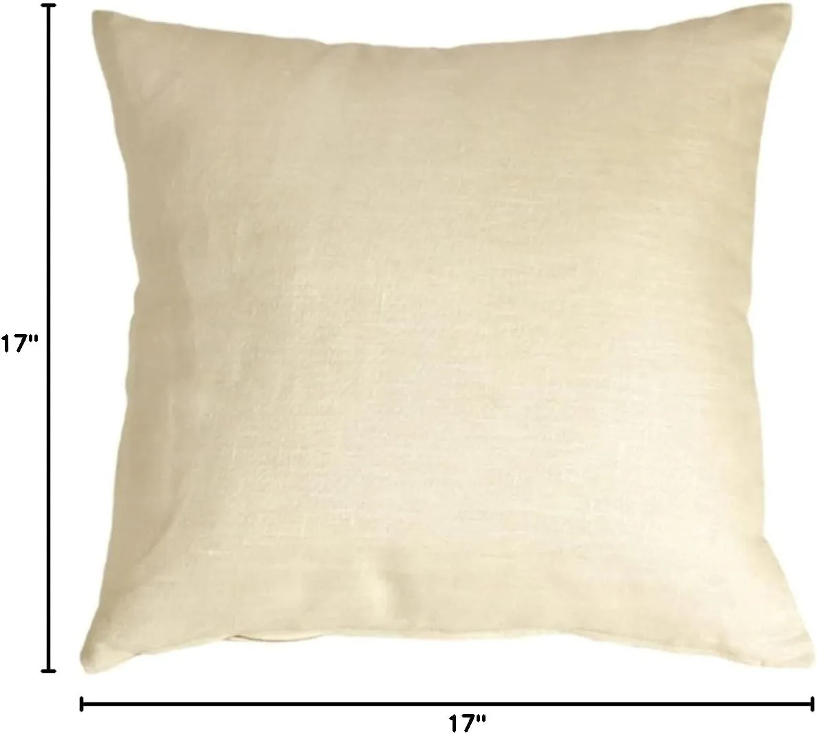 Tuscany Linen Cream Throw Pillow 17x17 Square, Complete with Pillow Insert