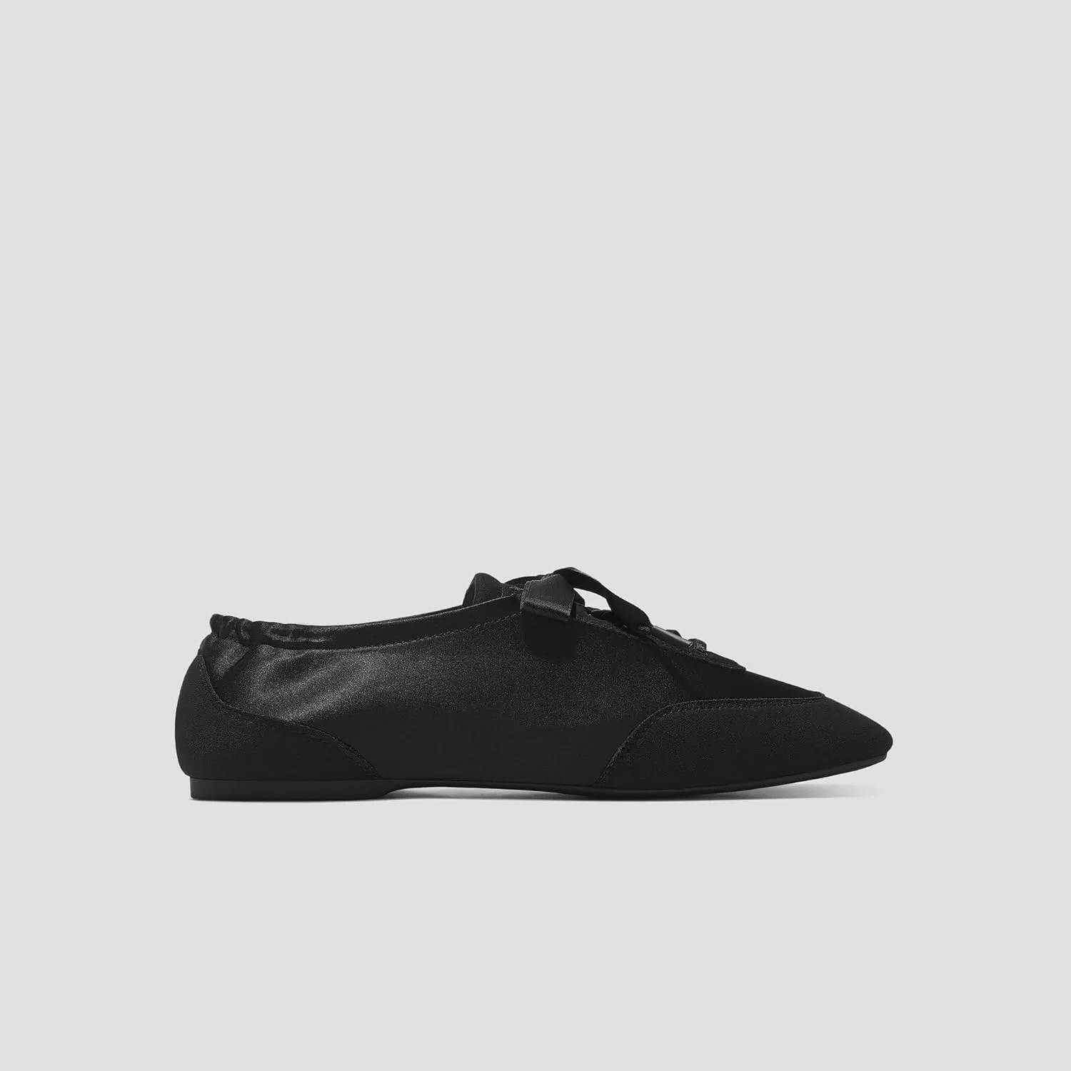 VIVAIA Cristina Square-Toe Lace-Up Satin Sneakerina