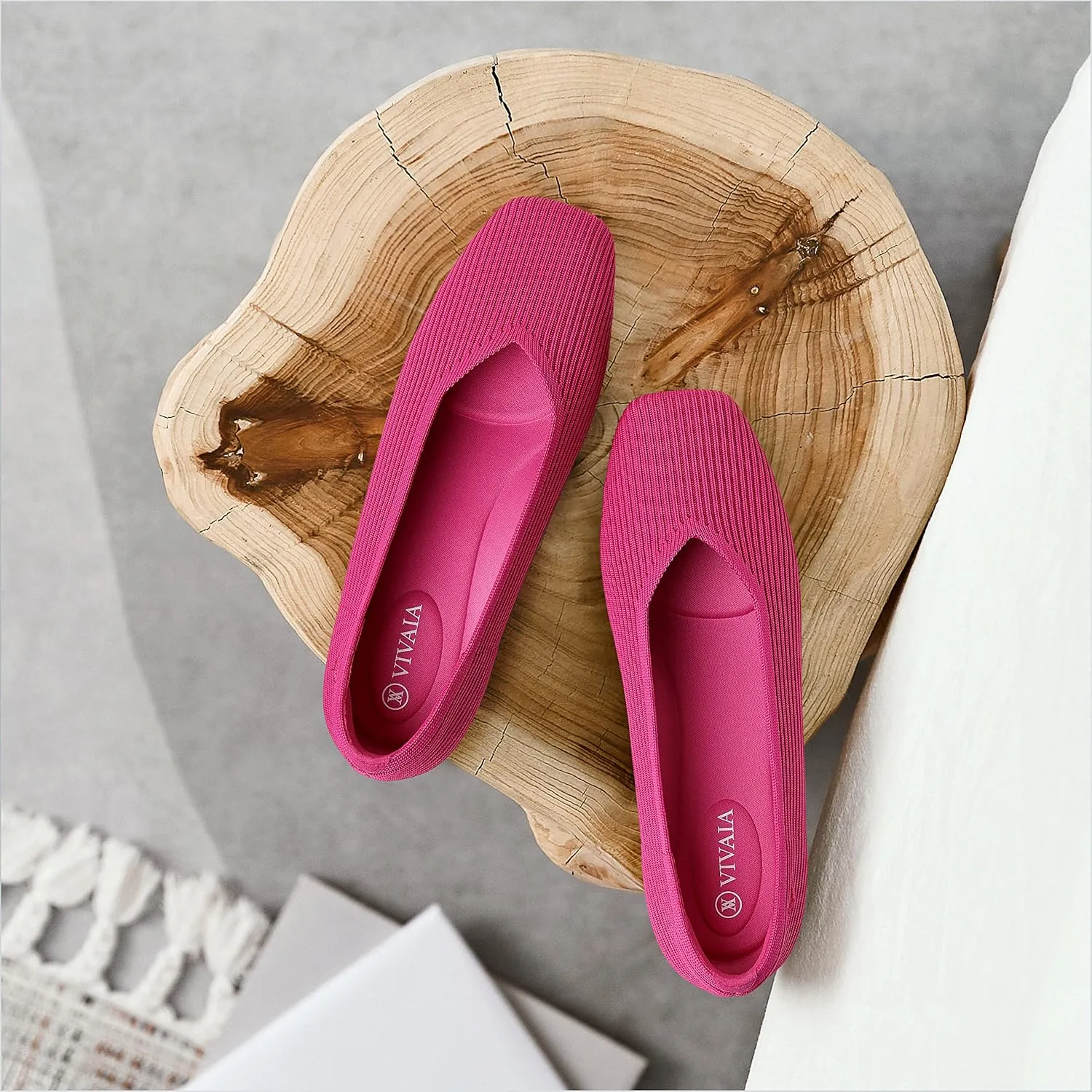VIVAIA Margot 2.0 Women's Casual Flats Slip on Washable Ballet Flats Shoes Comfortable Square-Toe Style