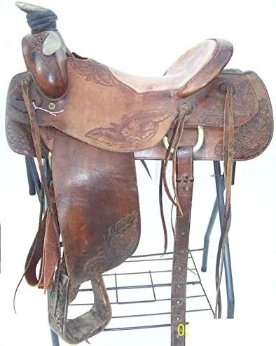 Wade Tree A Fork Work Horse Saddles Ranch Roping Roper Handmade Premium Leather Western Equestrian Trail Tack Saddle for Horse Riding Size: 10-18 inches Seat Available WOR391