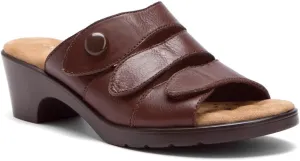 Walking Cradles Natty - Women's High-Heeled Slide Sandals Brown