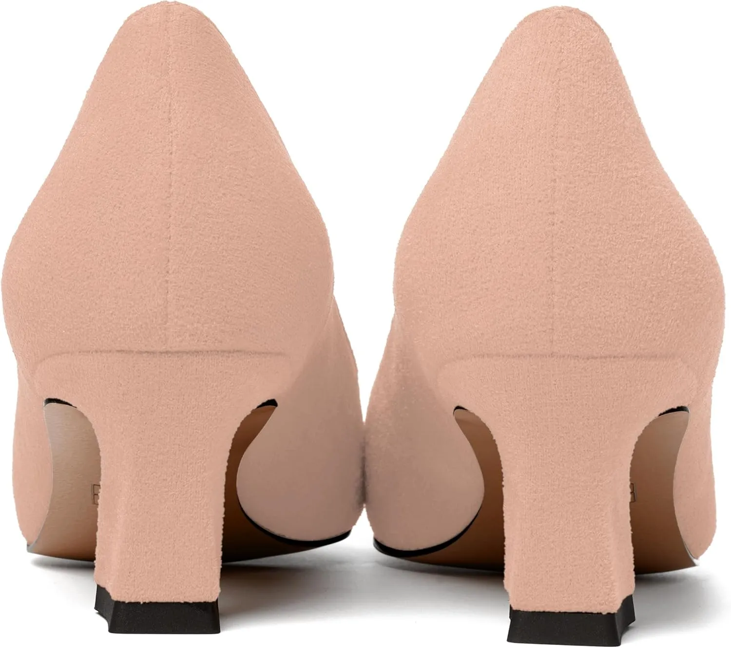WAYDERNS Womens Dress Suede Dating Round Toe Slip On Solid Kitten Low Heel Pumps Shoes 2 Inch