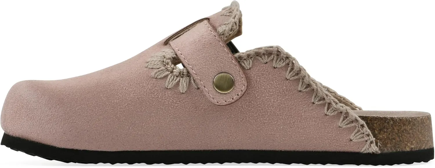 White Mountain Kids Girls' Beetle Contrast-Stitched Molded Footbed Clog