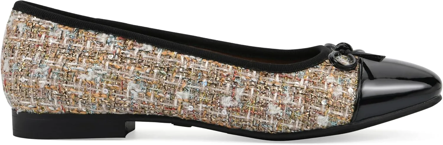 WHITE MOUNTAIN Women's Bocci Dressy Cap Toe Ballet Flat