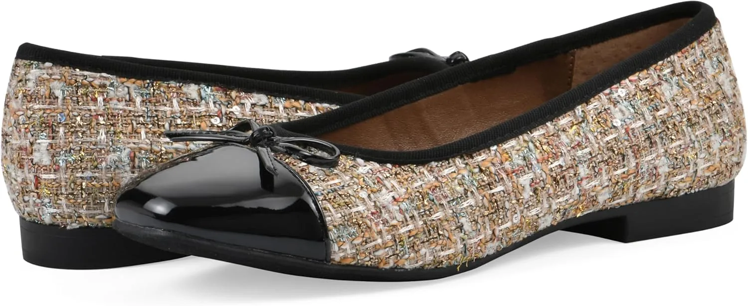 WHITE MOUNTAIN Women's Bocci Dressy Cap Toe Ballet Flat