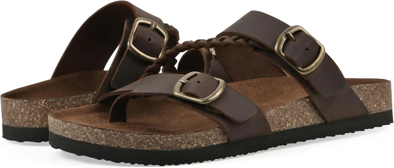 WHITE MOUNTAIN Women's Hammy Braided Signature Comfort-Molded Footbed Sandal