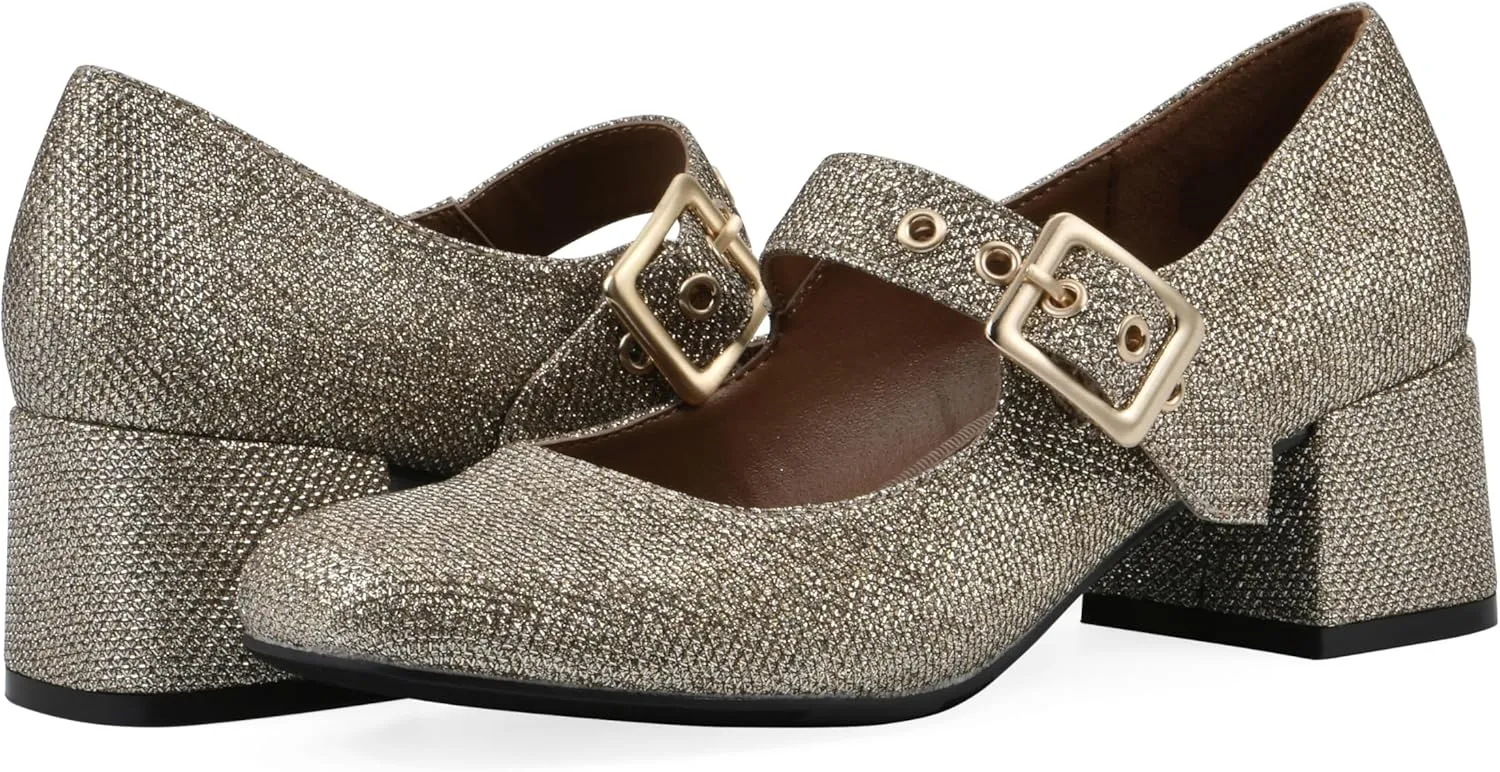 WHITE MOUNTAIN Women's Lasso Mary Jane Block Heel