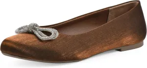 WHITE MOUNTAIN Women's Sashimi Rhinestone Double Bow Ballet Flat