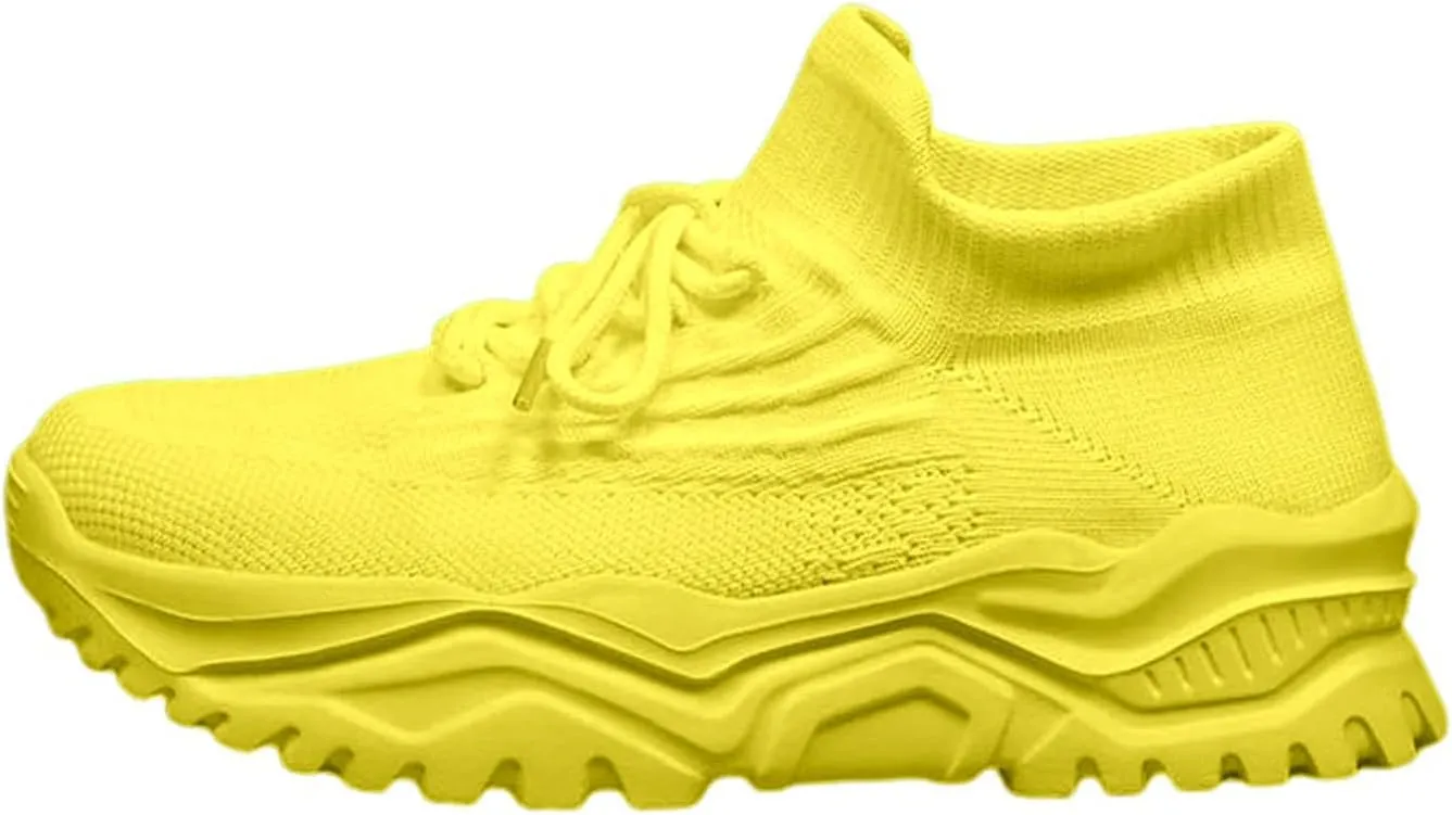 Wide Toe Box Sneakers Women Fashion Platform Chunky Sneakers Loafers Comfortable Breathable Wedge Walking Sport Casual Shoes Mesh Slip On Walking Shoes