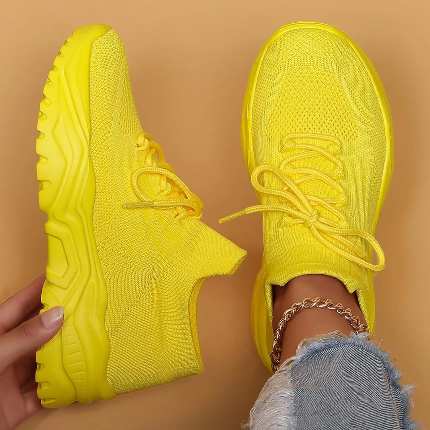 Wide Toe Box Sneakers Women Fashion Platform Chunky Sneakers Loafers Comfortable Breathable Wedge Walking Sport Casual Shoes Mesh Slip On Walking Shoes