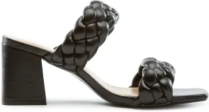 Womens Braided Heeled Sandals Mostly-S by Soda Black 7