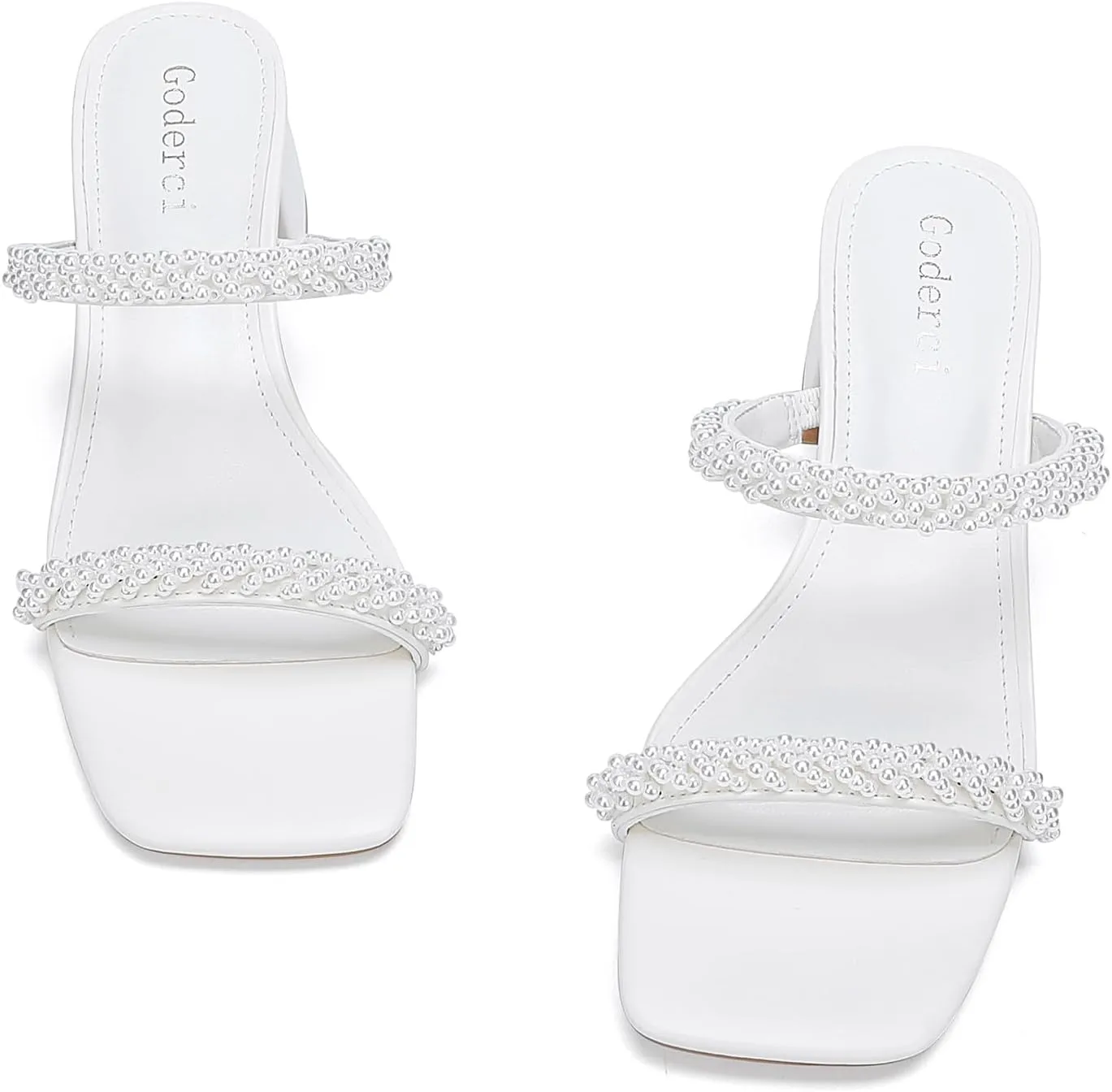Women's Chunky Block Low Heeled Sandals Two Strap Square Open Toe Slip On Mule Heels