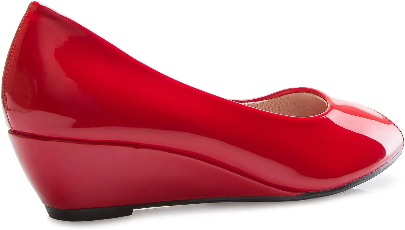 Womens Classic Open Toe Kitten Heel Wedges | Dress, Work, Party Low Heeled