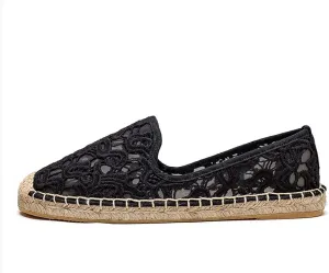 Women's Espadrille Flats Lace Mesh Slip on Ballet Flat Comfort Breathable Slip On Loafer Shoes