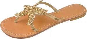Women'S Flat Beach Sandals Cute Starfish Sandals Clip Toe Flip Flops Comfortable Outdoor Travel Sandals Summer Slippers