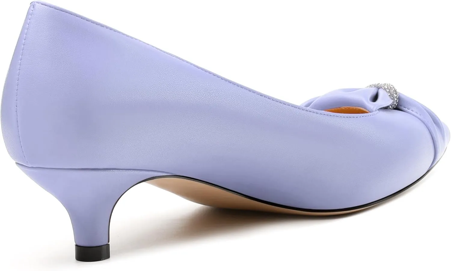 Womens Kitten Heel Pumps, Pointed Toe Dress Pumps for Women, Daily Pumps Shoes with Bow Tie