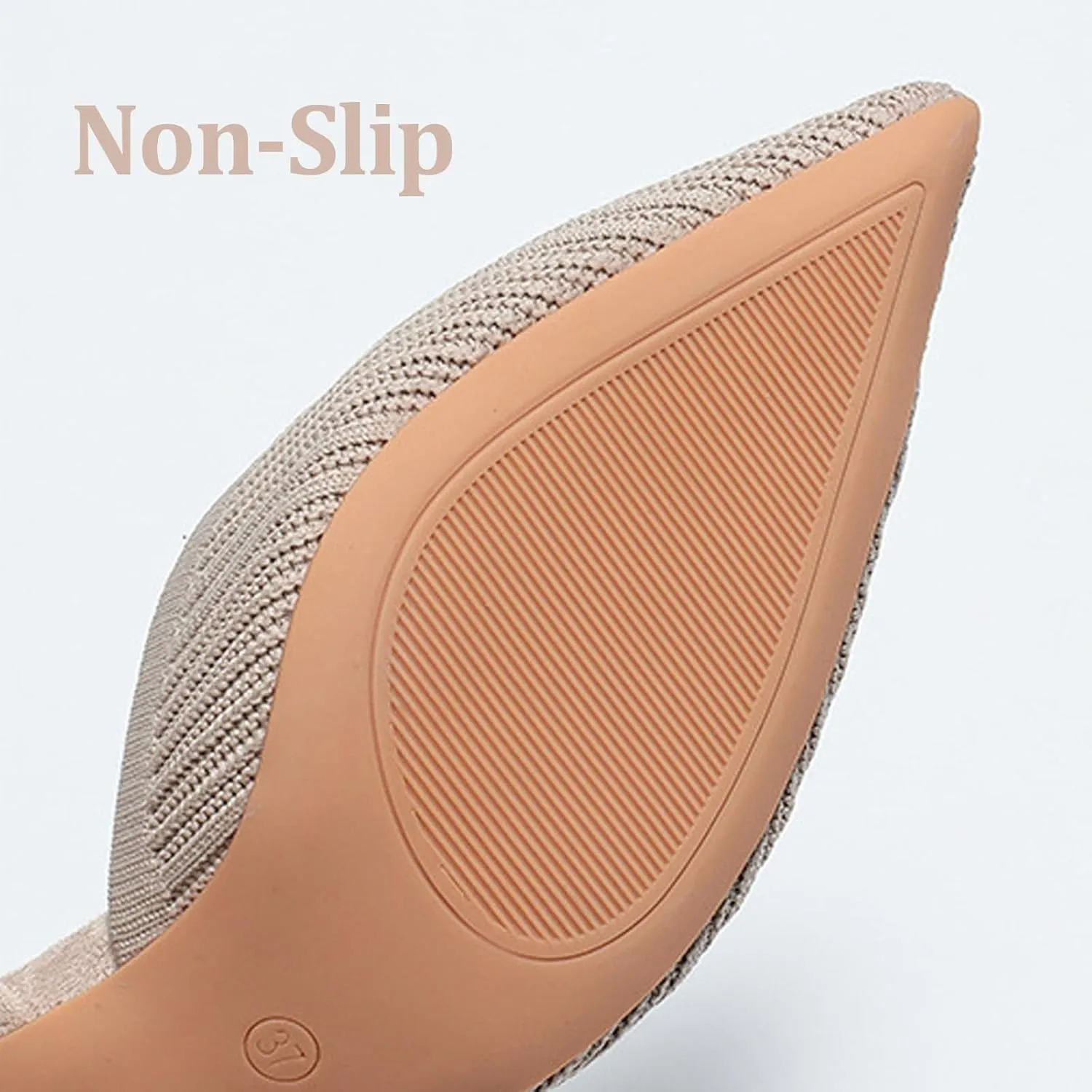 Women's Knitted Breathable Sexy Kitten Heel Slingback Dress Pumps with Elastic Ankle Strap Fashion Comfortable Low Stiletto Closed Pointed Toe Mule Sandals for Bridal Wedding Party