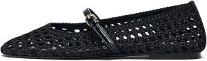 Women's Mesh Ballet Flats Fishnet Ballerina Flats Wide Width Woven Mary Jane