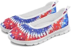 Women's Mesh Flats Shoes Breathable Slip on Shoes Casual Flats Comfortable Walking Shoes White Sole