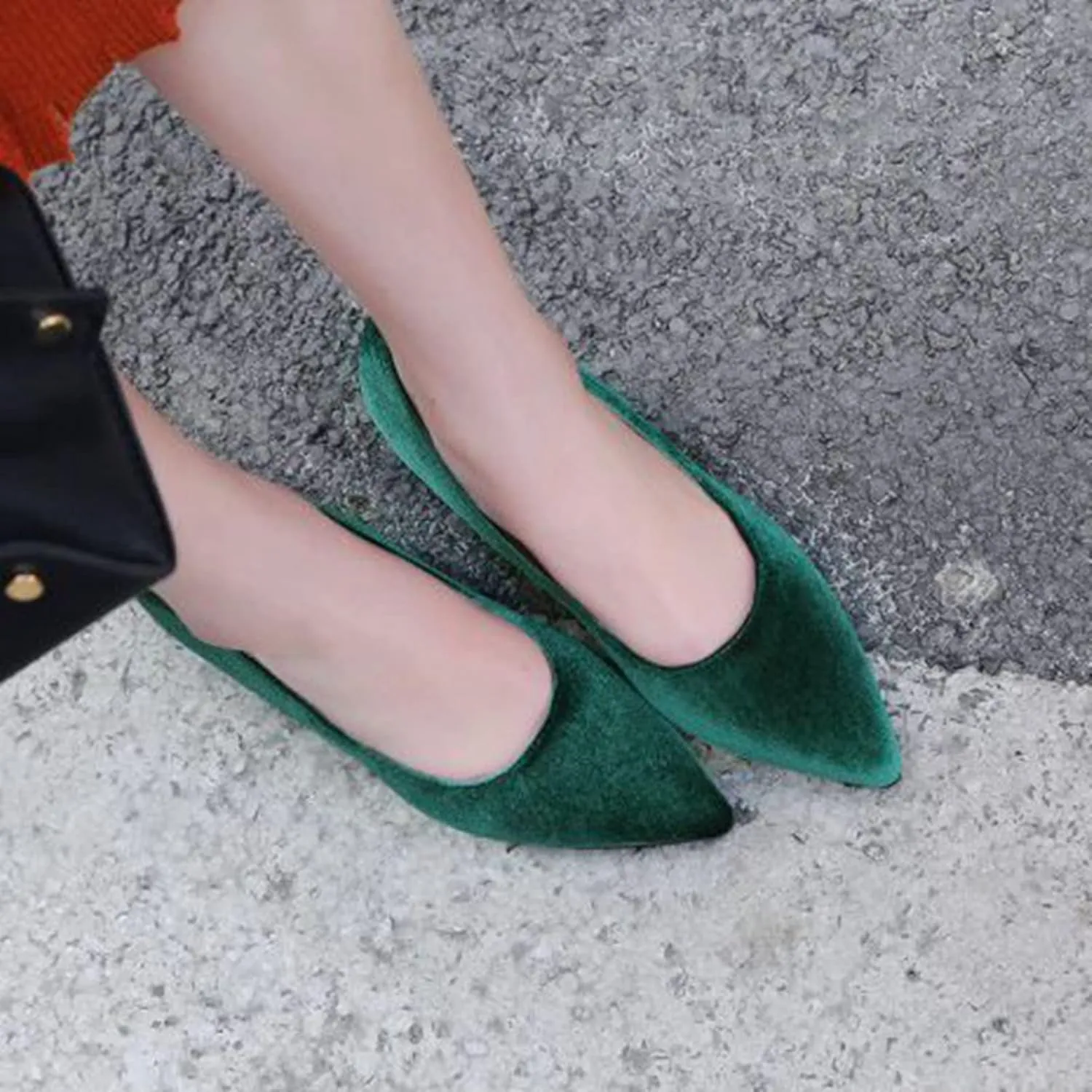 Womens Pointed Toe Slip On Pumps Chunky High Heel Casual Faux Suede Fashion Office Work Dress Shoes