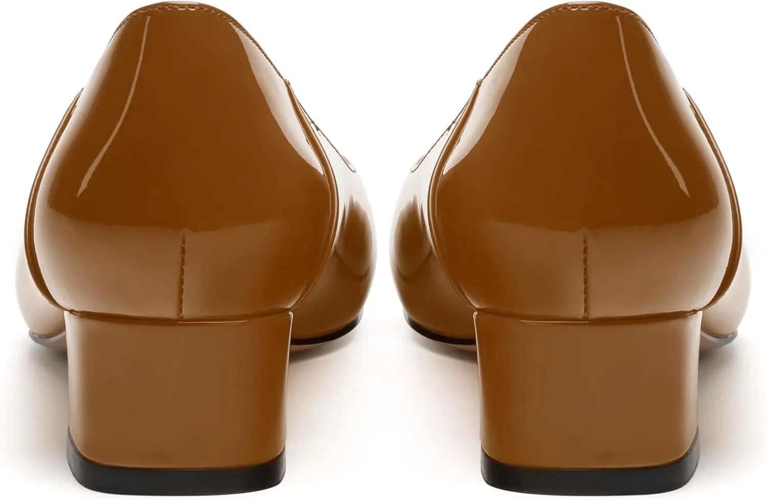 Womens Pumps, Low Chunky Block Heels for Women, Square Toe Womens Dress Shoes for Party and Office, Patent Dress Pumps