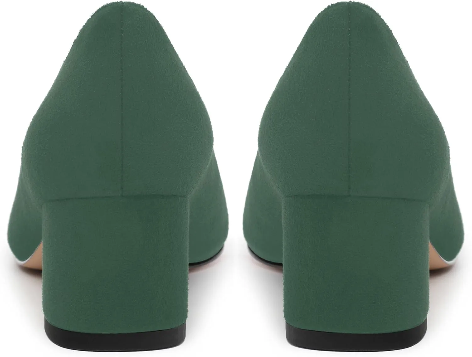 Women's Pumps, Round Closed Toe Low Chunky Heels, Fashion Slip On Comfort Solid Faux Suede Pump Shoes for Women