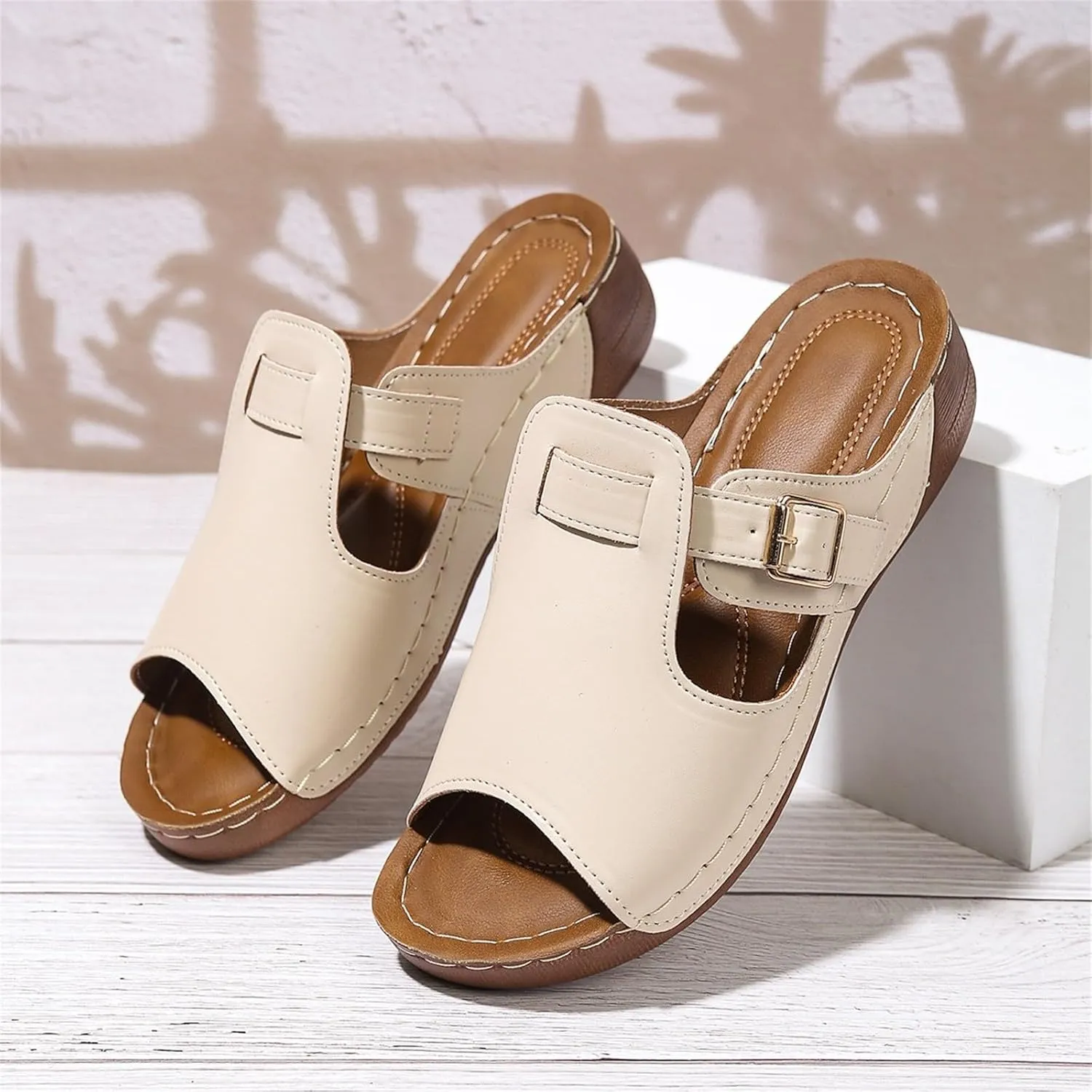 Womens Sandals Wedge Sandals Summer Beach Hollow Out Sandal 2025 Width Orthopedic Platform Open Toe Sandal