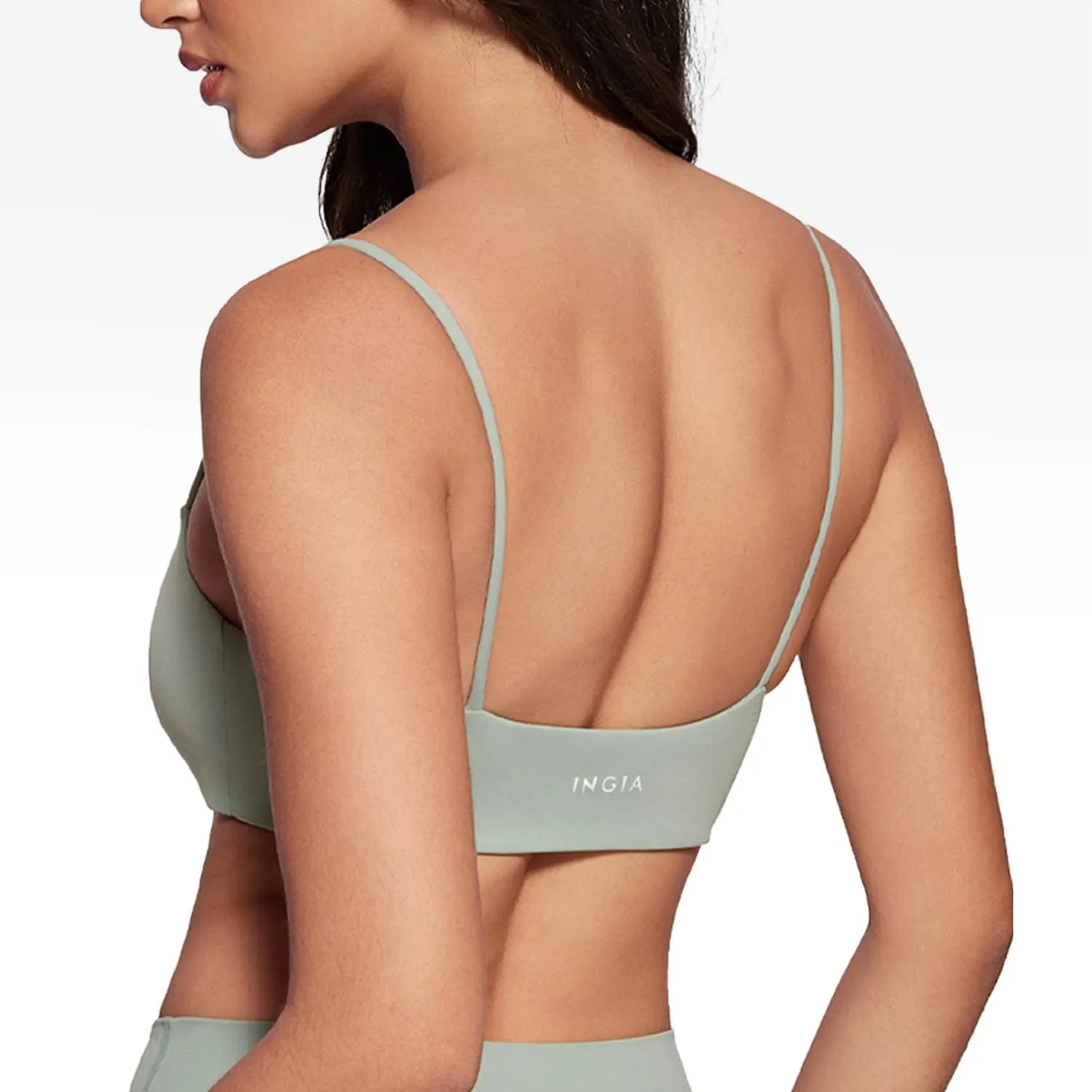 Women's Square Neck Sports Bra Spaghetti Strap Padded Cami Yoga Wireless Square Back Workout Bra Crop Top