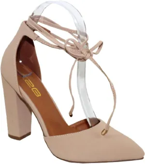 X2B Women's High Block Heels Pumps Pointed Closed Toe Ankle Strap Dress Shoes