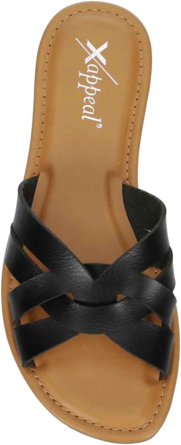 XAPPEAL Andie - Women's Strappy Slip-On H-Band Flat Slide Sandals