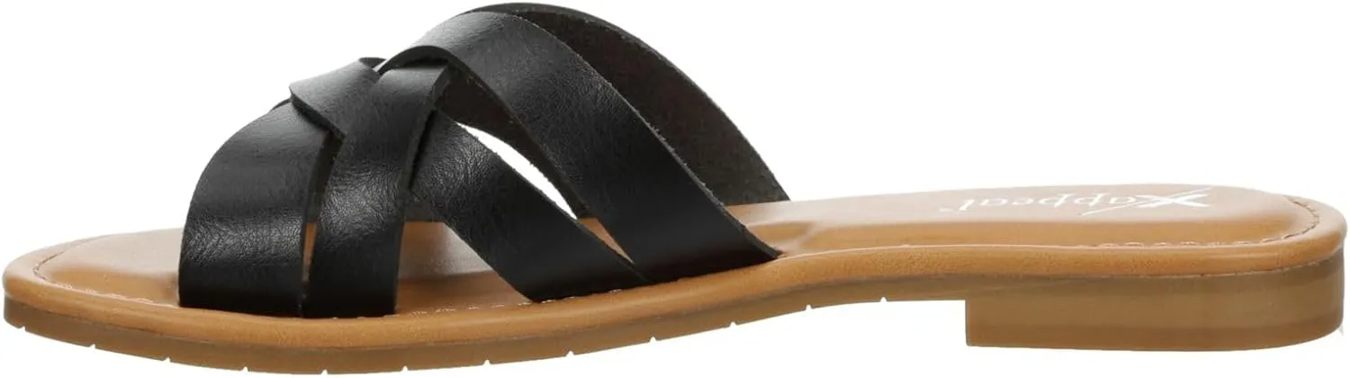 XAPPEAL Andie - Women's Strappy Slip-On H-Band Flat Slide Sandals