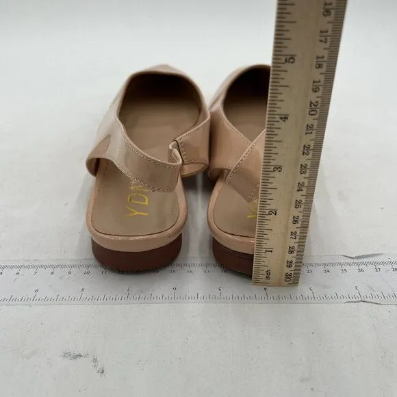 YDN Nude Pointed Toe Slingback Low Heel Slide Sandals Comfortable Slip On Pump
