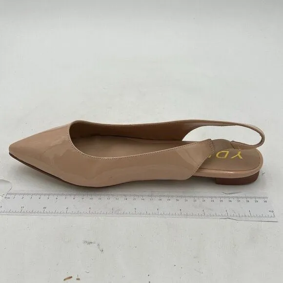 YDN Nude Pointed Toe Slingback Low Heel Slide Sandals Comfortable Slip On Pump