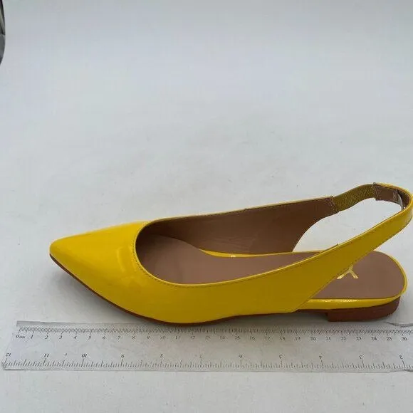YDN Yellow Pointed Toe Slingback Low Heel Slide Sandals Comfortable Dress Pump