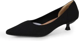 YEOJOU Heels for Women Knit Pointed Toe Women Pump Shoes Low Heel Comfortable Womens Dress Shoes Work