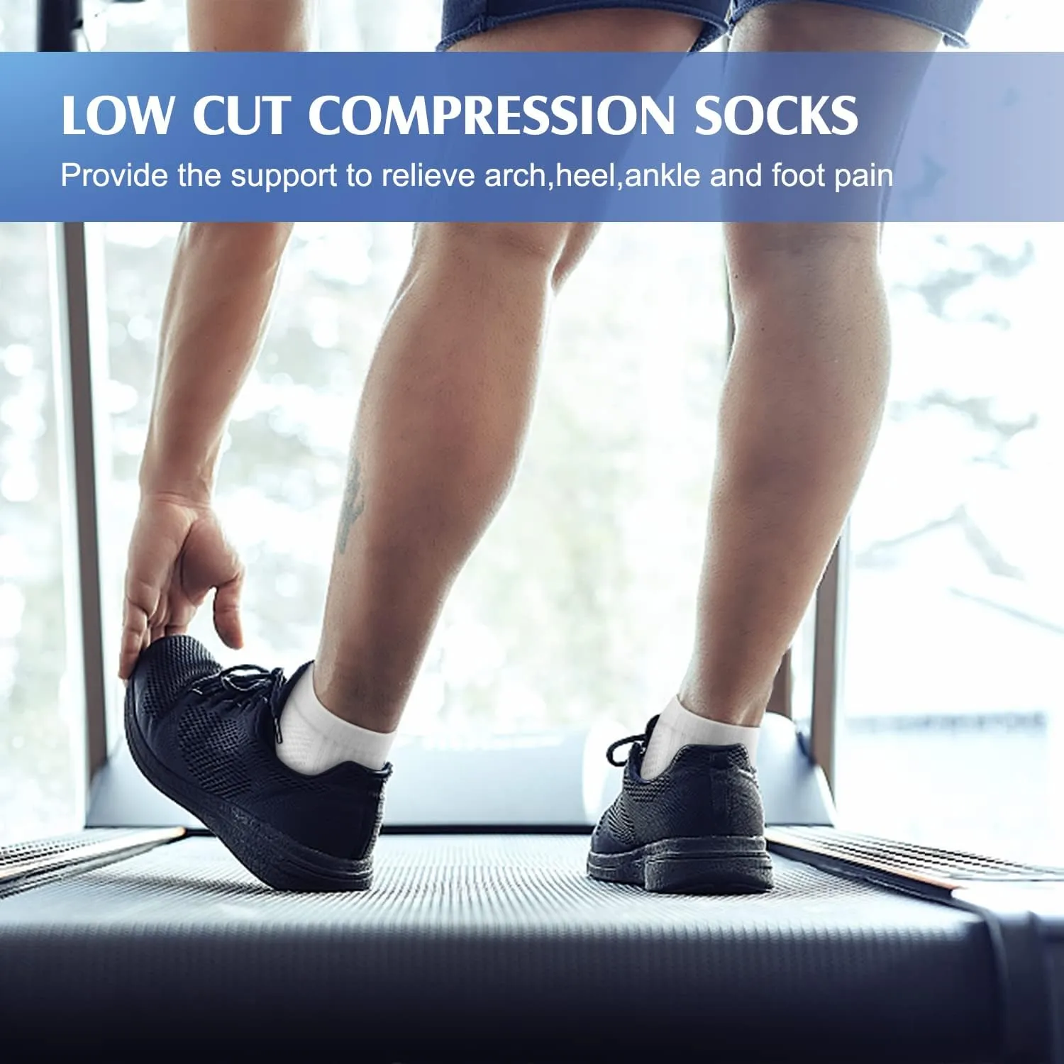 yeuG Ankle Compression Socks Women and Men 5 Pairs - Circulation Arch Support Copper Plantar Fasciitis Running Socks