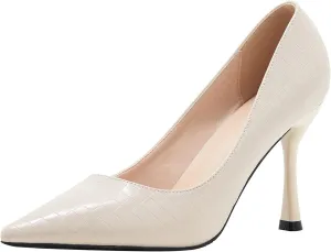 YooPrettyz Women Romantic Pointed Toe Pumps Stilettos Checked Pattern Office Shoes Formal Dress High Heels