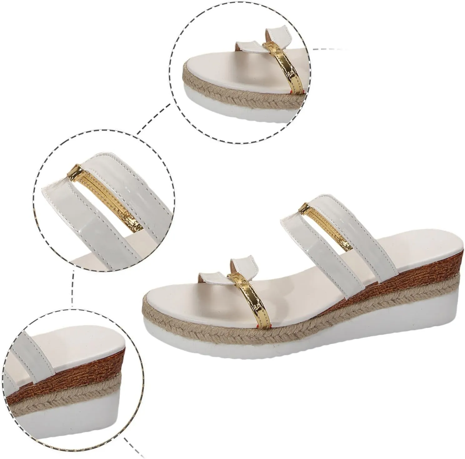 ZSpzx Espadrille Platform Sandal with Arch Support Clip Toe Slingback Sandals Orthopedic Open Toe Non-Slip Comfortable Lightweight Dressy Slippers Glitter Slides Ladies Summer Beach Low Heel Shoes