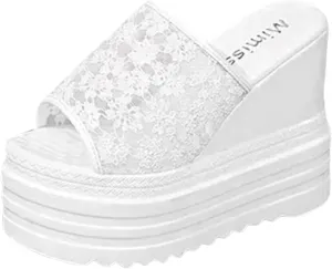 ZSpzx Platform Sandals for Women 2025,Orthopedic Mesh Strap Arch Support Wedge Heel Slides Recovery Mules Ladies Summer Comfortable Cushion Footbed Casual Shoes for Daily Wear Outdoor Indoor